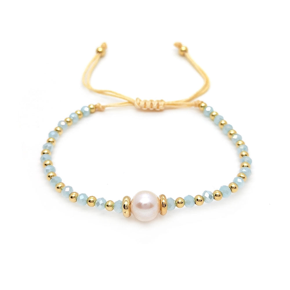 Fashion Star Multi-Layered Pearl and Diamond Beaded Bracelet