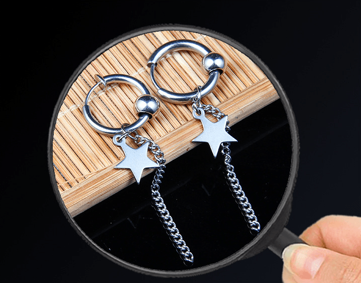 Fashion Star Geometric Stainless Steel Dangle Earrings