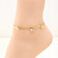 Fashion Star Titanium Steel Double Layer Anklet with Shell and Star Charm, 18k Gold Plated