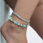 Fashion Starfish Pearl Conch and Turtle Pendant Anklet - Handmade Retro Wave Beach Foot Jewelry