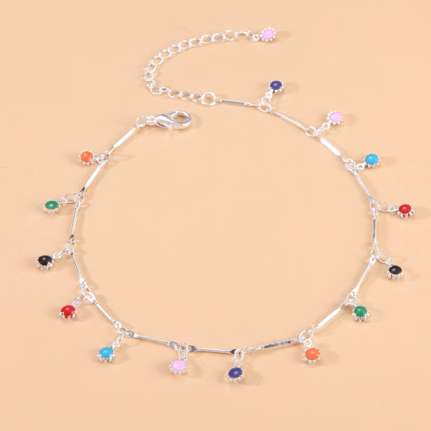 Fashion Sunflower Gemstone Resin Anklet