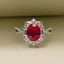 Fashion Synthetic Ruby Inlaid Open Design Copper Ring for Women