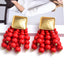 Fashion Alloy Beaded Tassel Earrings for Women