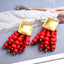 Fashion Alloy Beaded Tassel Earrings for Women