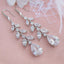 Elegant Tassel Teardrop Zircon Leaf Bridal Copper Earrings