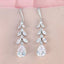 Elegant Tassel Teardrop Zircon Leaf Bridal Copper Earrings