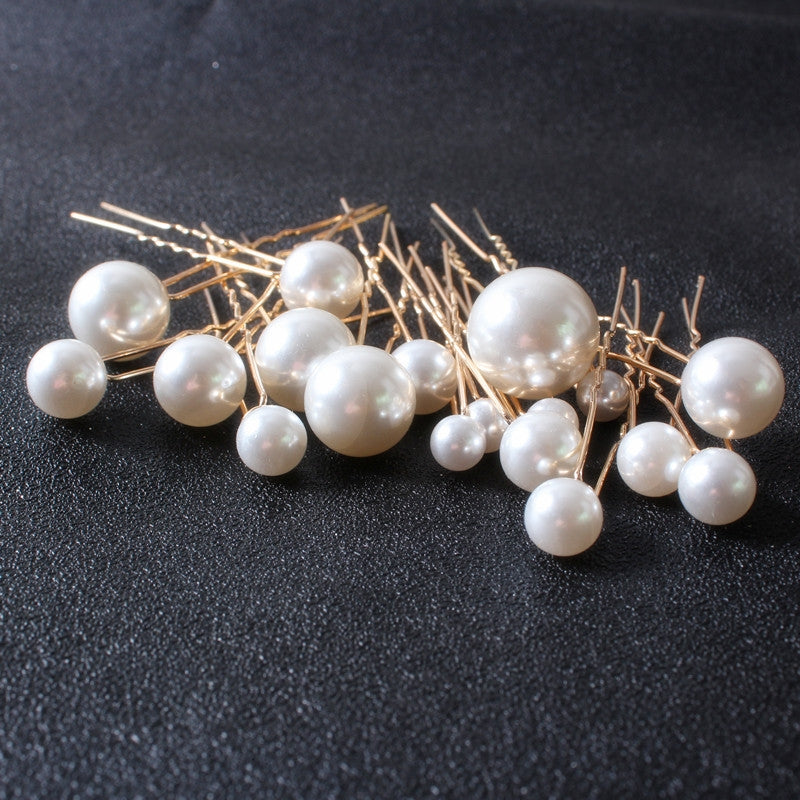 Fashion U Shape Pearl Hair Pin Set - 18 Pieces Bridal Hair Accessories