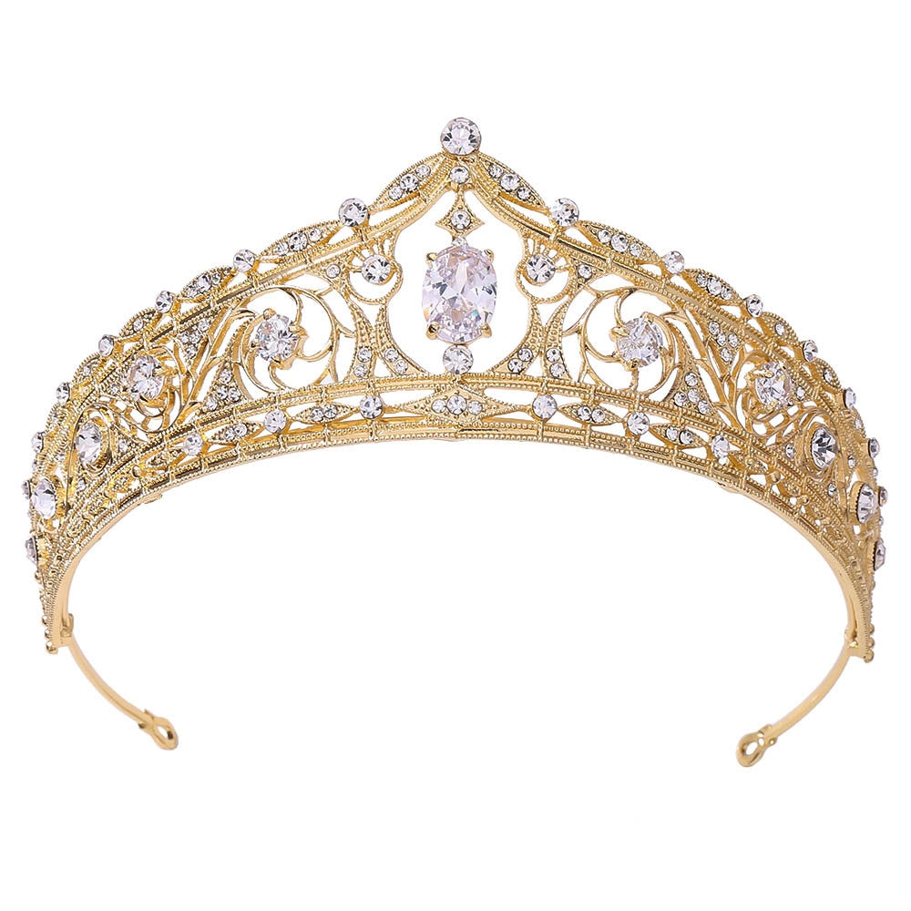 Elegant Zircon Inlay Crown Bridal Headpiece