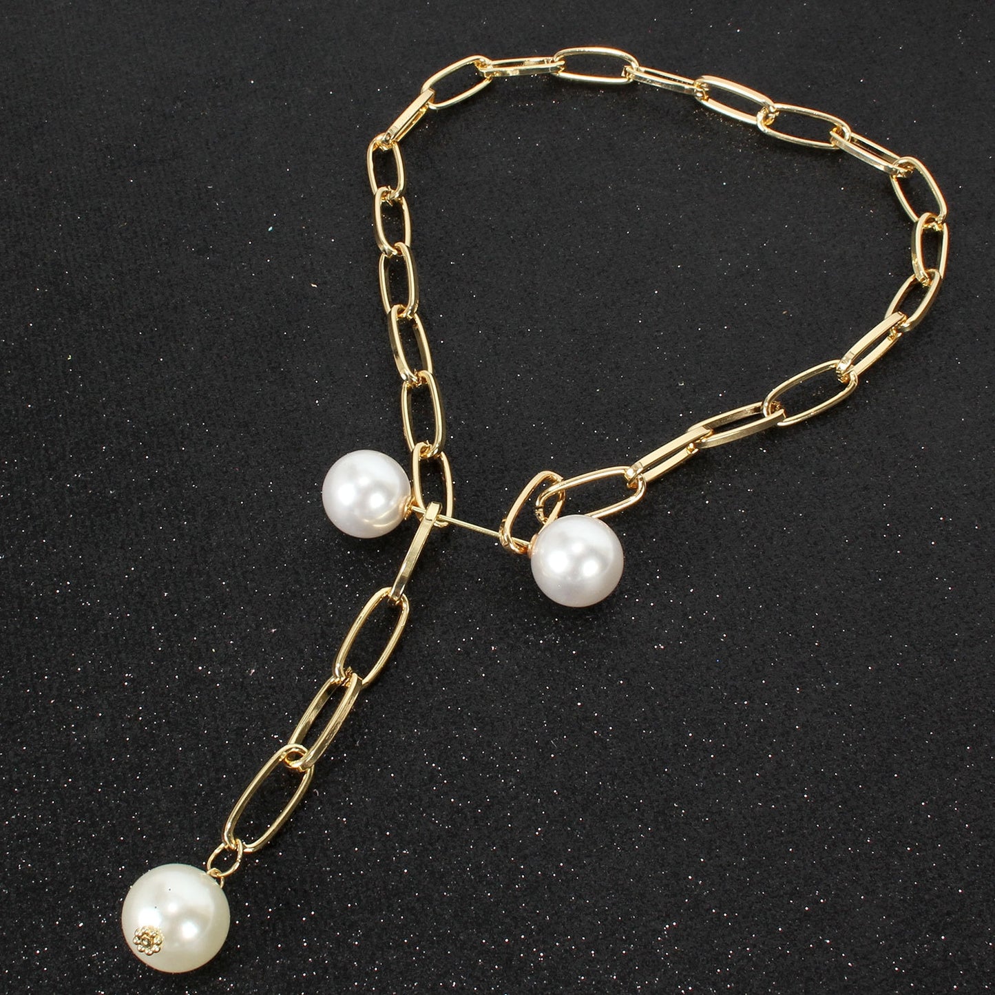 Elegant Water Droplet Imitation Pearl Pendant Necklace for Women