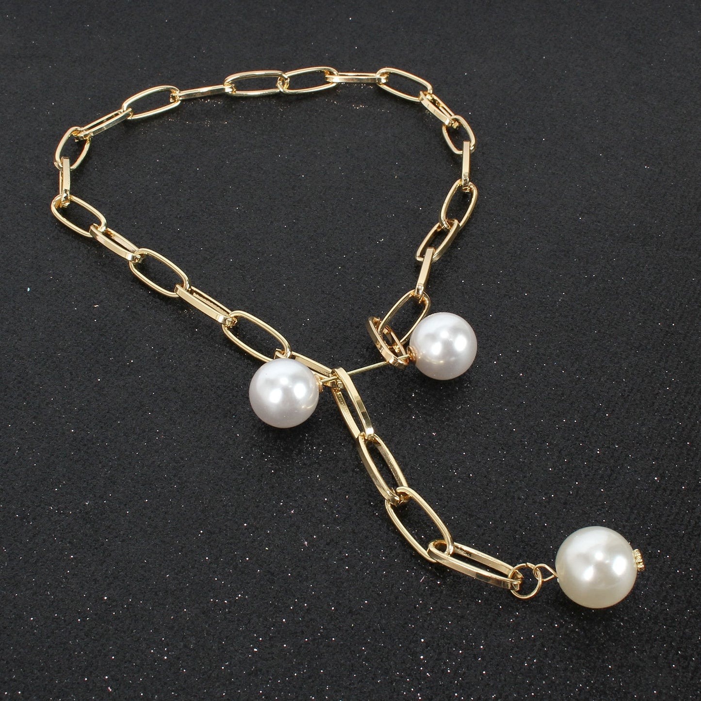 Elegant Water Droplet Imitation Pearl Pendant Necklace for Women