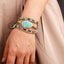 Fashion Natural Stone Leather Patchwork Women's Bracelet