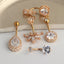 Fashion Water Droplets Stainless Steel Inlay Zircon Belly Ring 5 Pieces