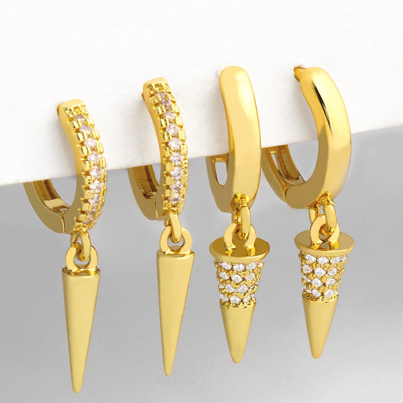 Fashion Conical Copper Stud Earrings for Women