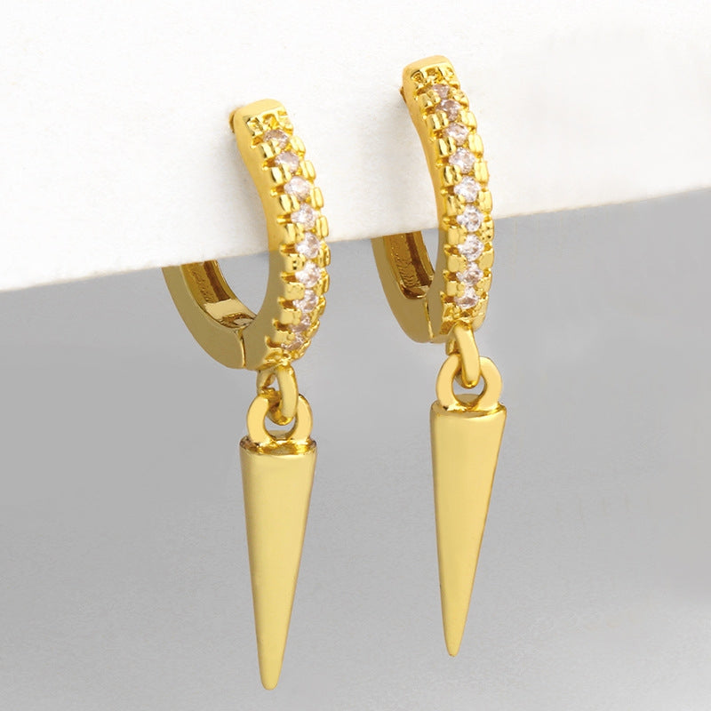 Fashion Conical Copper Stud Earrings for Women