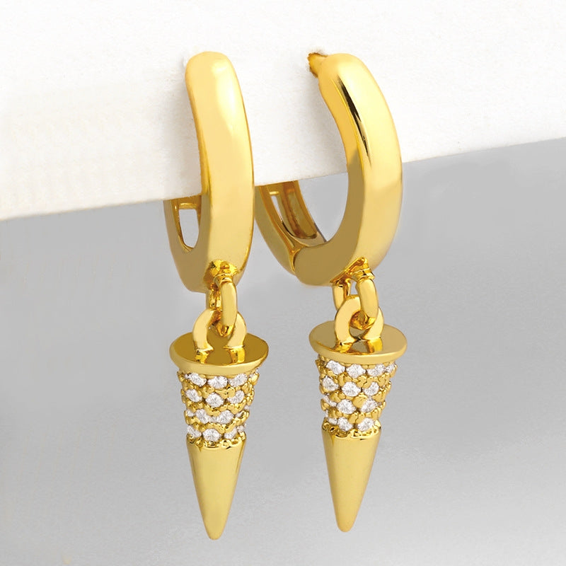 Fashion Conical Copper Stud Earrings for Women