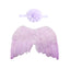 Angel Wings Floral Elastic Baby Headband Set for Photoshoots