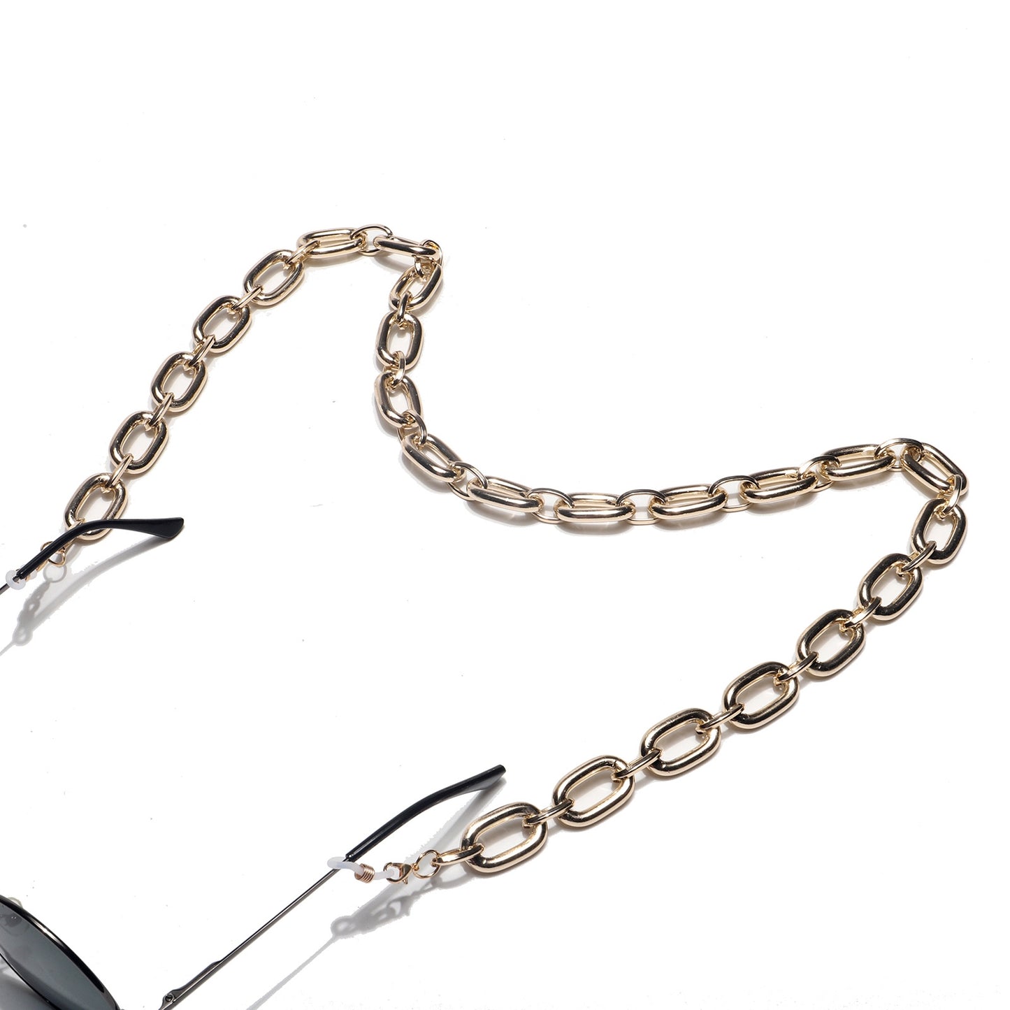 Fashionable Simple Gold Aluminum Chain Glasses Strap Metal Eyewear Retainer