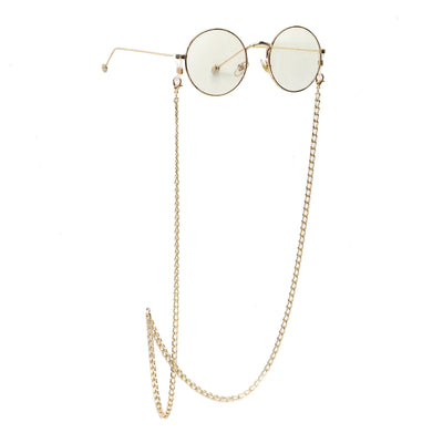 Fashionable Simple Gold Aluminum Chain Glasses Strap Metal Eyewear Retainer