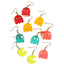 Fluorescent Cartoon Pixel Heart Earrings Set - 5 Pairs