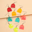 Fluorescent Cartoon Pixel Heart Earrings Set - 5 Pairs