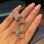 Four-Leaf Clover Adjustable Open Ring for Women - Fashion Wedding Party Jewelry