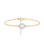 14K Gold Plated Sterling Silver Freshwater Pearl Adjustable Geometric Bracelet