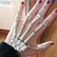 Solid Color Alloy Women's Bangle & Halloween Skull Hand Bracelets Set
