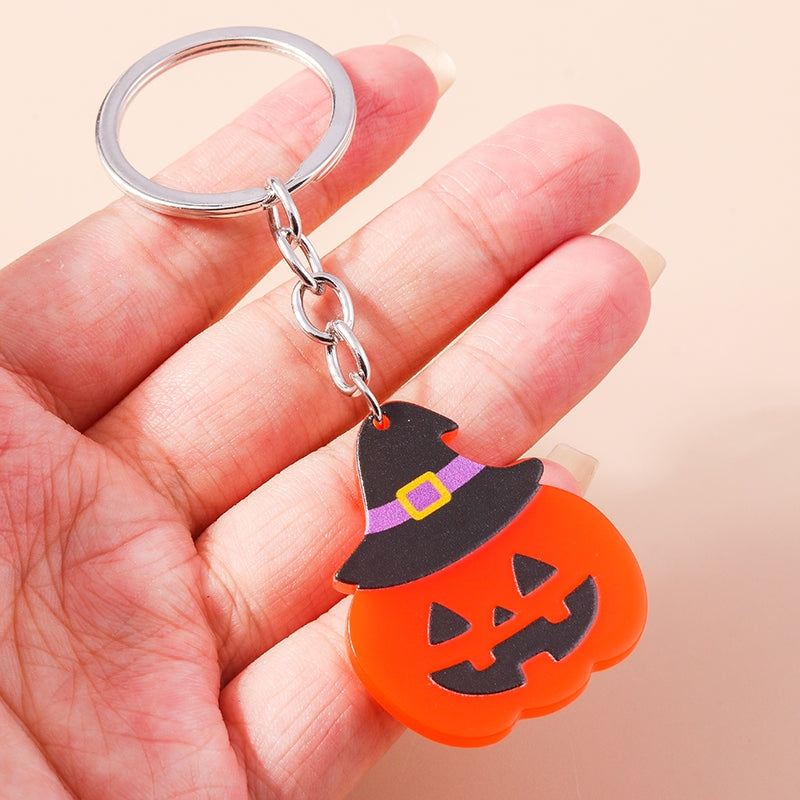 Funny Pumpkin Star Hat Halloween Keychain Pendant