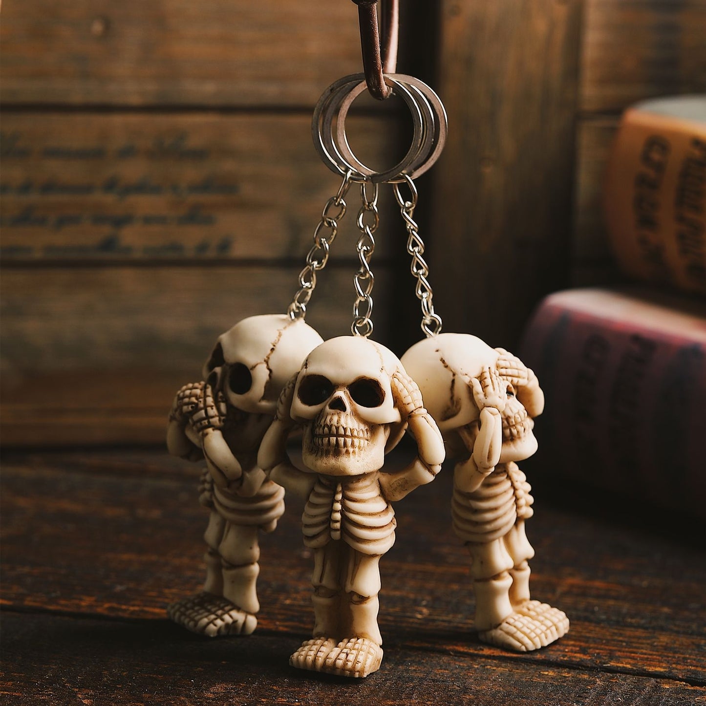 Halloween Gothic Skull Resin Keychain Accessory