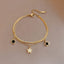 Geometric 18K Gold Plated Stainless Steel Bracelet & 14K Gold Star Shell Necklace Set