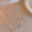 Geometric 18K Gold Plated Stainless Steel Bracelet & 14K Gold Star Shell Necklace Set