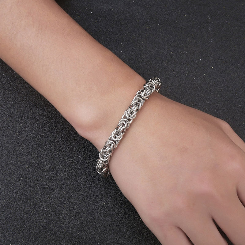 Geometric Stainless Steel Braided Men's Bracelet