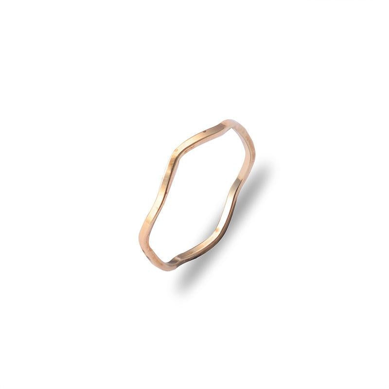 Geometric Wavy Curve Joint Ring - Minimalist Fashion Jewelry