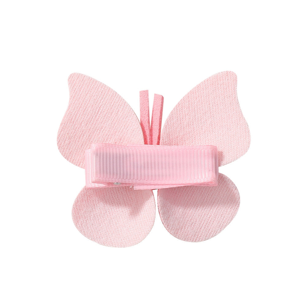 Girls' Butterfly Hair Clip - Glossy Leather & Polyester Rib Hair Accessory