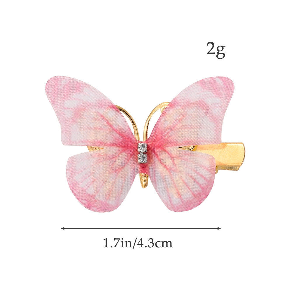 IG Style Butterfly Lace Hair Clip for Girls - Colorful Sheer Wing Design Kids Hair Accessory