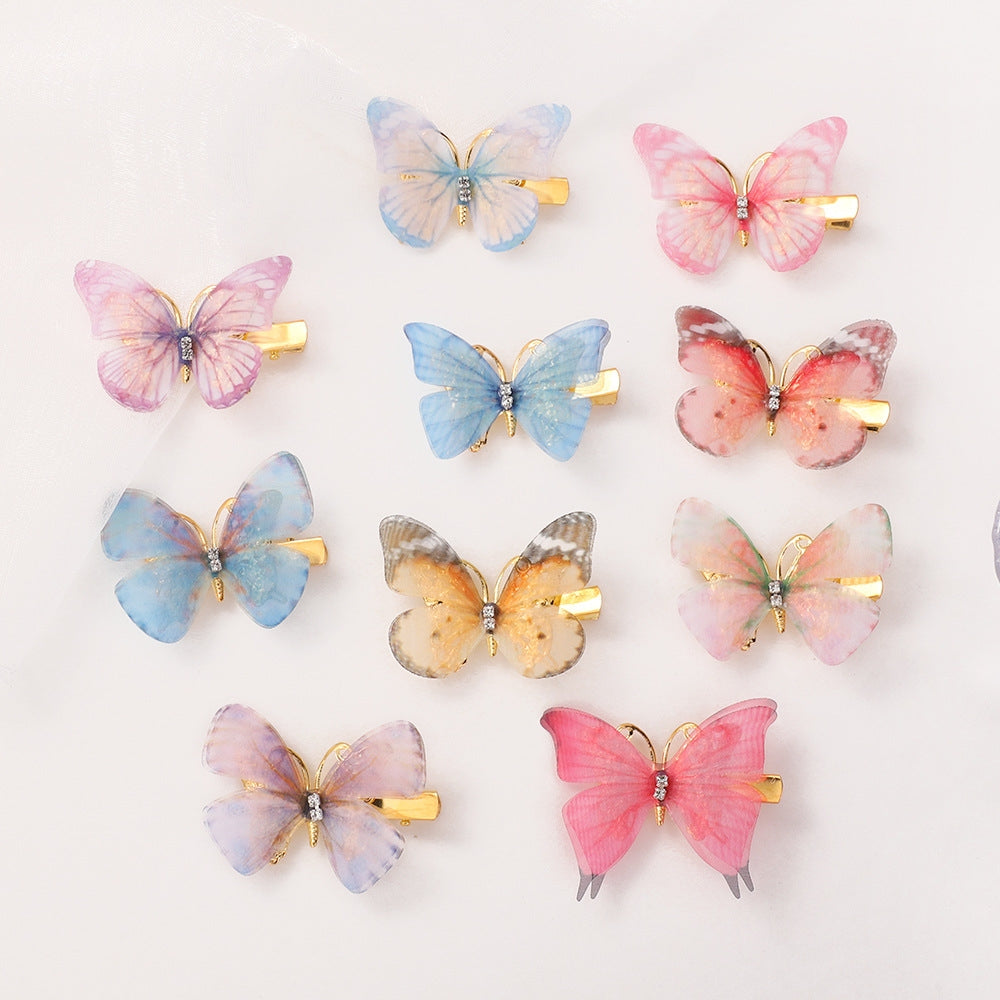 IG Style Butterfly Lace Hair Clip for Girls - Colorful Sheer Wing Design Kids Hair Accessory