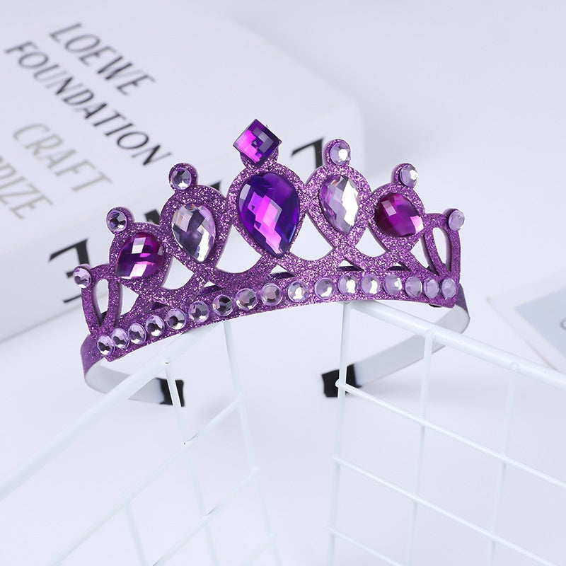 Princess Glam Acrylic Crown Hair Band for Kids Birthday Party