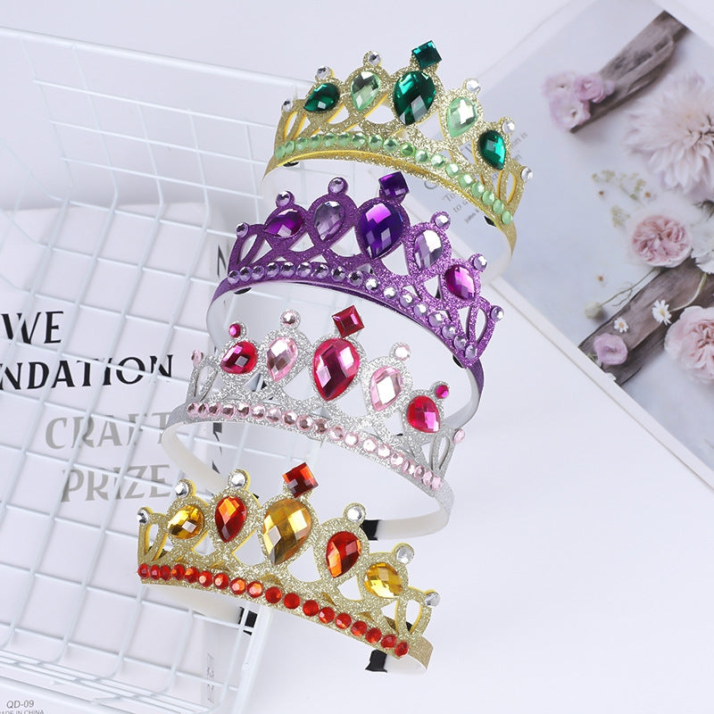 Princess Glam Acrylic Crown Hair Band for Kids Birthday Party