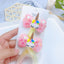 Girl's Cartoon Unicorn Gradient Hair Clip with Braided Hairpins