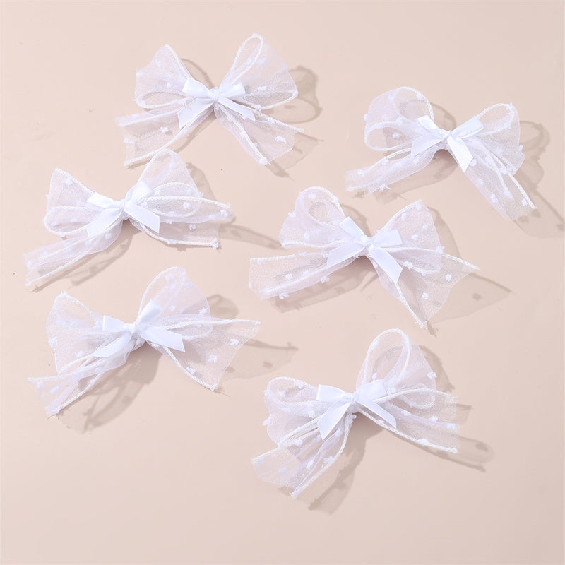 Girl's Sweet Bow Knot Polka Dot Hair Clip Set