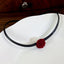 Glam Lady Burgundy Rose PU Leather Resin Women's Choker Necklace