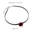 Glam Lady Burgundy Rose PU Leather Resin Women's Choker Necklace