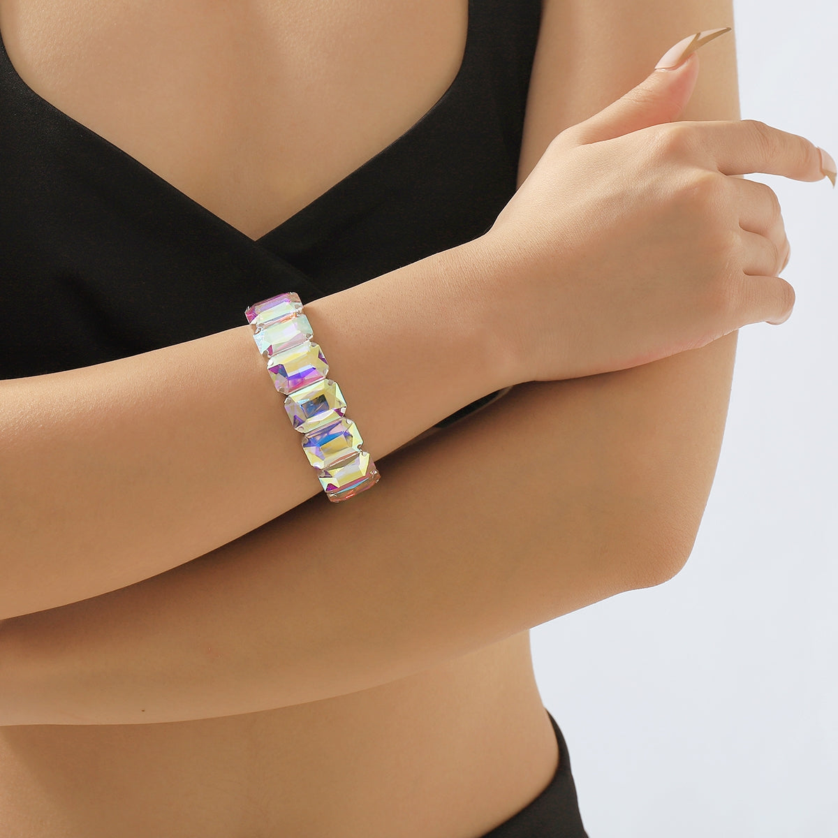 Glam Modern Geometric Zircon Alloy Women's Bangle Bracelet