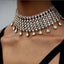 Glam Shiny Gemstone Inlay Women's Choker Necklace