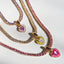 18K Gold Plated Geometric Heart Zircon Pendant Necklace with Colorful Tennis Chain