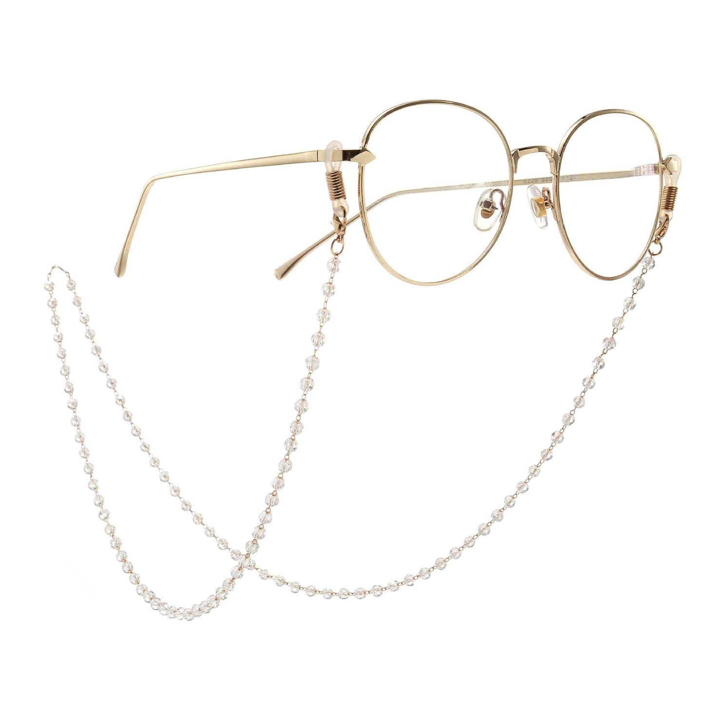 Gold Handmade Crystal Bead Sunglasses Chain