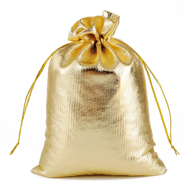 Gold Silver Drawstring Jewelry Gift Pouch