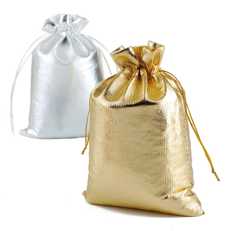 Gold Silver Drawstring Jewelry Gift Pouch