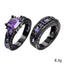 Gothic Vintage Black Gold Purple Zircon Alloy Ring