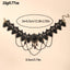 Gothic Rose Wings Lace Tassel Choker Necklace